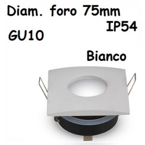 Faretto incasso Quadrato IP54 Bianco